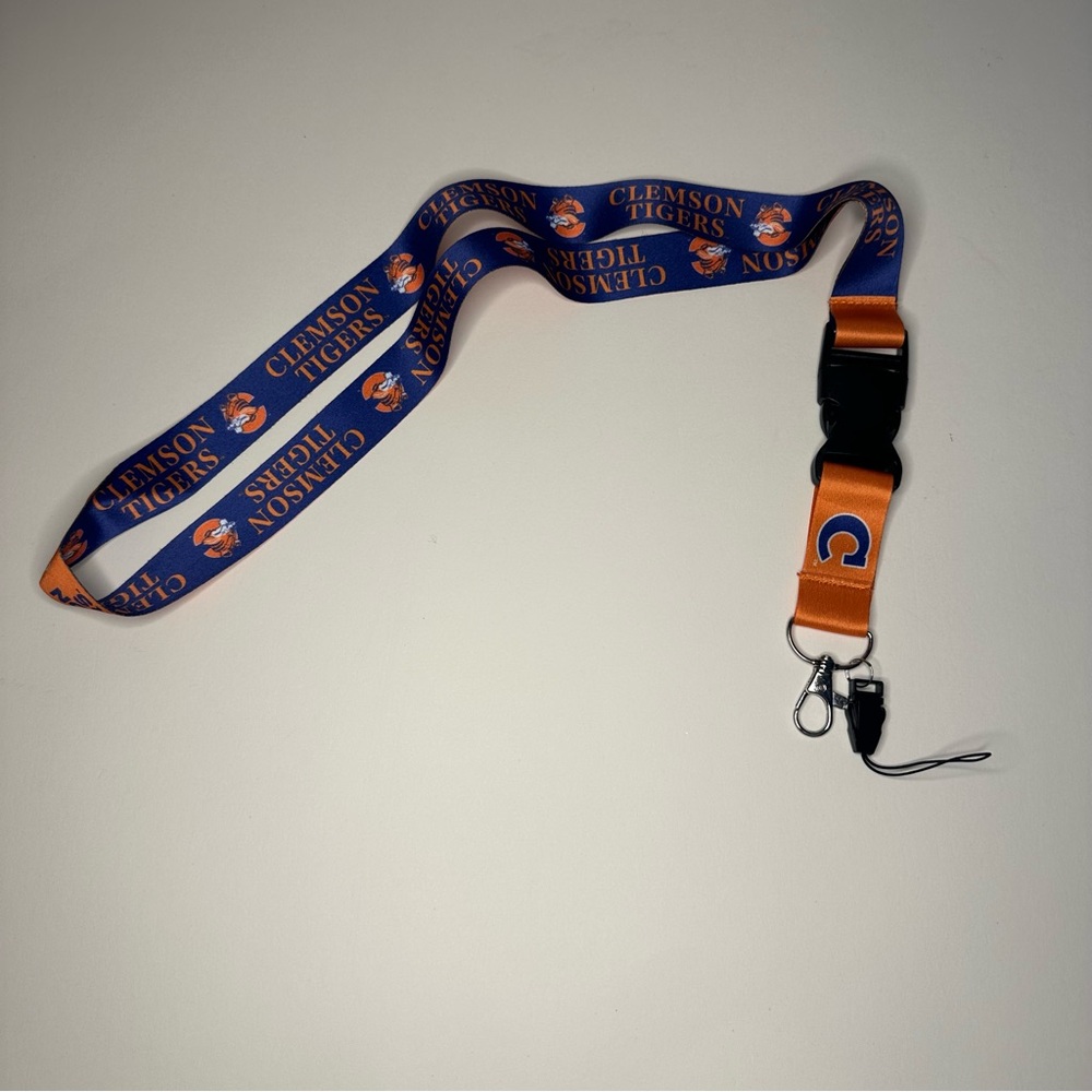 Clemson Tigers Wincraft NCAA Vault Lanyard Detachable Buckle Logo Keychain NEW